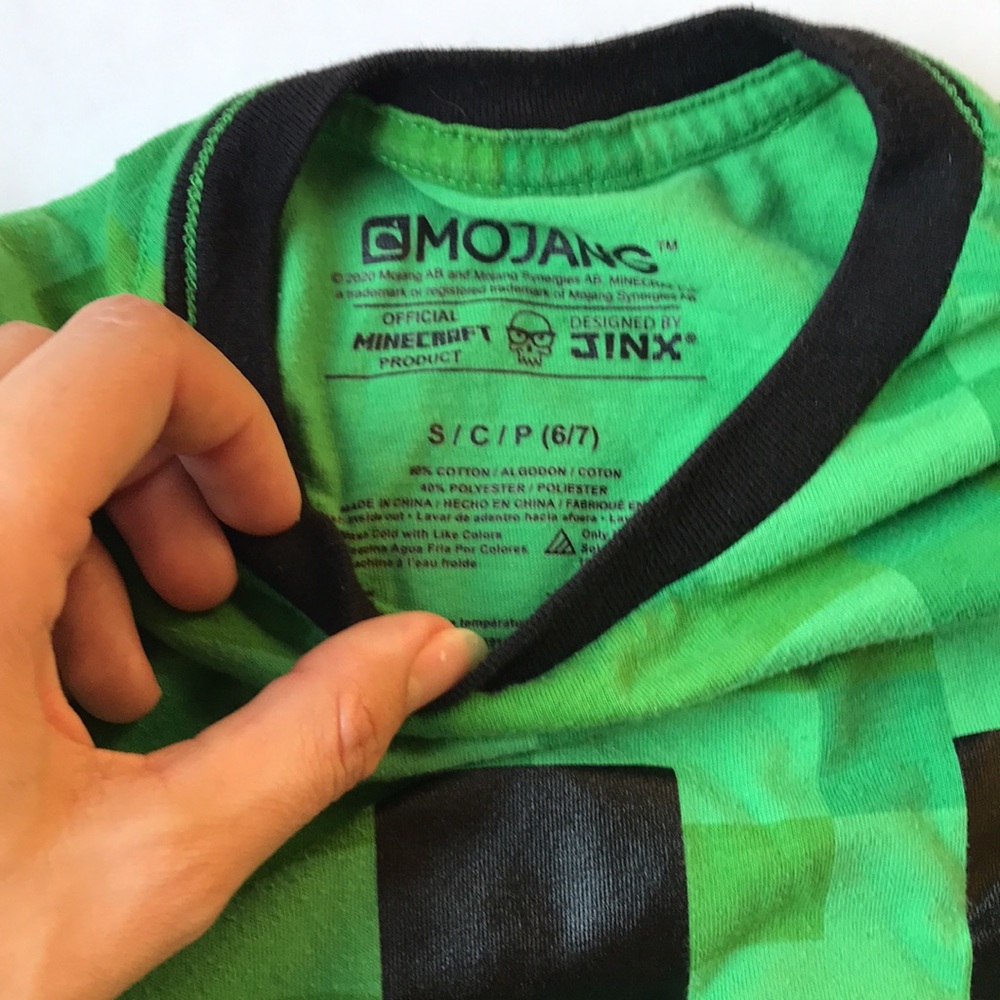 Minecraft Green Baseball Style Tee - Picture 3 of 4